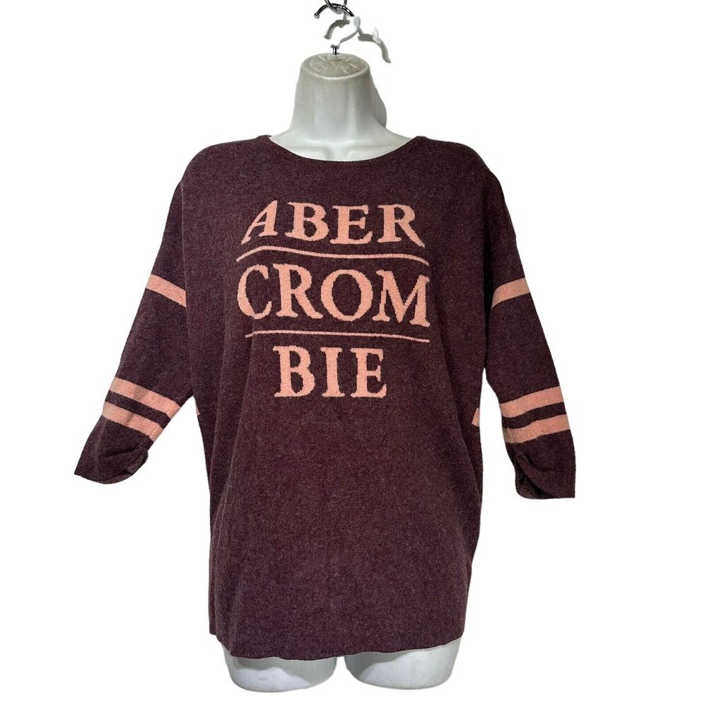 Abercrombie & Fitch Pink Logo Pullover Sweater Size S